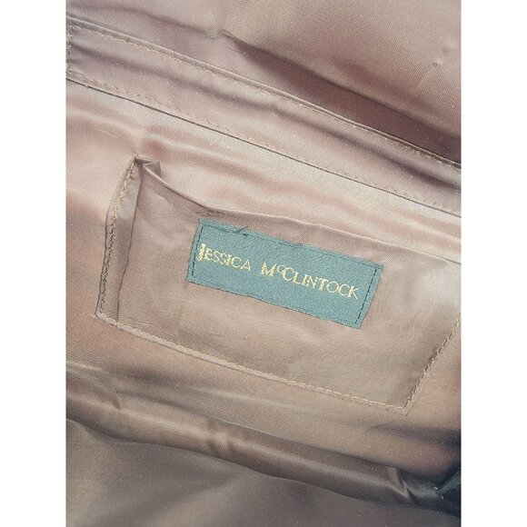 Jessica McClintock Brown Matelassé Clutch Wallet with Chain - Picture 4 of 8